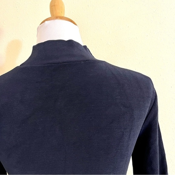 STORMS & MARIE Navy sweater knit midi dress high neck splitting side women’s M - Picture 10 of 12